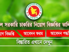 বাংলাদেশ বিনিয়োগ উন্নয়ন কর্তৃপক্ষের (বিডা) ৫ম থেকে ২০তম গ্রেডে চাকরি